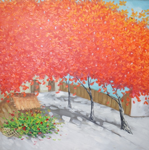 Tranh Sơn Dầu Mùa Lá Đỏ